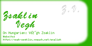 zsaklin vegh business card